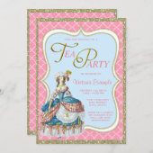 Invitation Marie Antoinette Tea Party (Devant / Derrière)