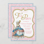 Invitation Marie Antoinette Tea Party (Devant / Derrière)