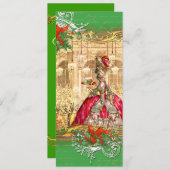 Invitation Marie Antoinette Tea Party Noël (Devant / Derrière)