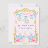 Invitation Marie Antoniette Let them eat cake Baby Shower (Devant)