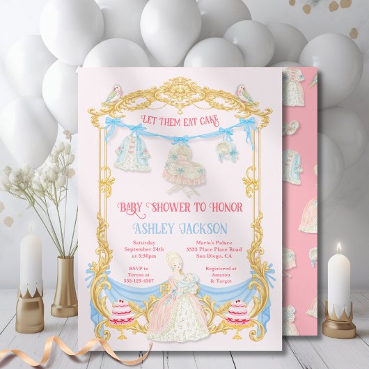 Invitation Marie Antoniette Let them eat cake Baby Shower