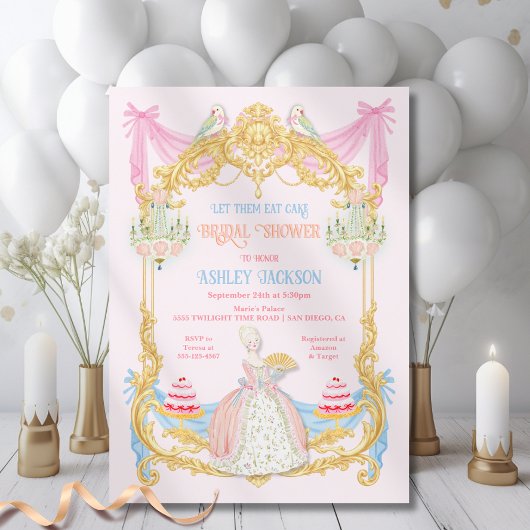 Invitation Marie Antoniette Let them eat cake Bridal Shower