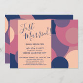 Invitation Marié ! Cercles colorés Réception uniquement (Devant / Derrière)