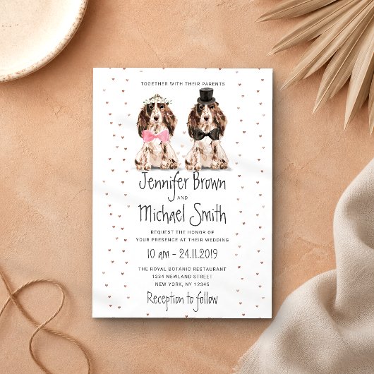 Invitation Marié Cocker Spaniel à la Saint-Valentin Mariage C