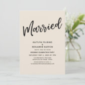 Invitation "Marié" Décontracté Script Typographie Réception C (Debout devant)