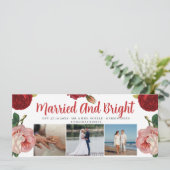 Invitation Marié Et Lumineux 3 Photo Collage Mariage moderne (Debout devant)