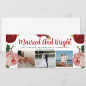 Invitation Marié Et Lumineux 3 Photo Collage Mariage moderne (Devant / Derrière)