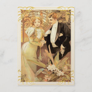 Invitation Marié et marié Art nouveau