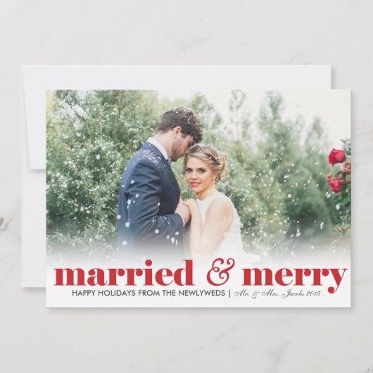 Invitation Marié & Joyeux | MARIAGE | Noël (Devant)