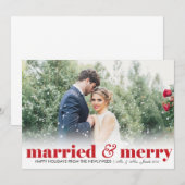 Invitation Marié & Joyeux | MARIAGE | Noël (Devant / Derrière)