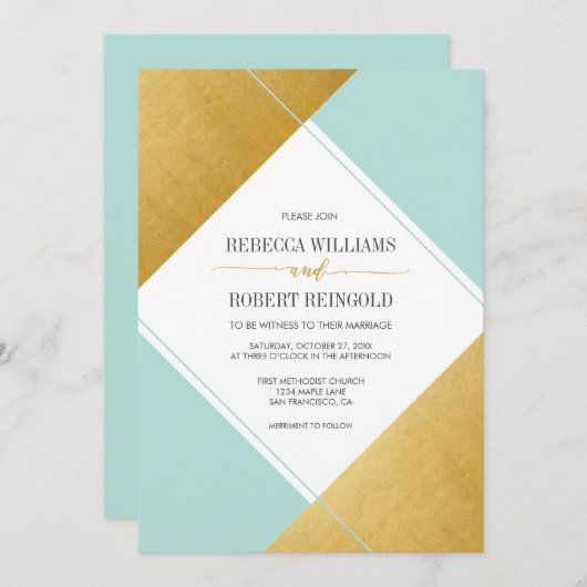 Invitation Marié moderne (Devant / Derrière)