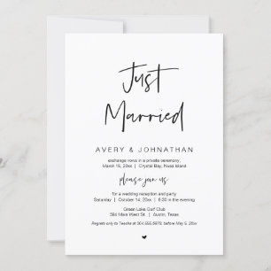 Invitation Marié, Noir, Parti Mariage Elopement