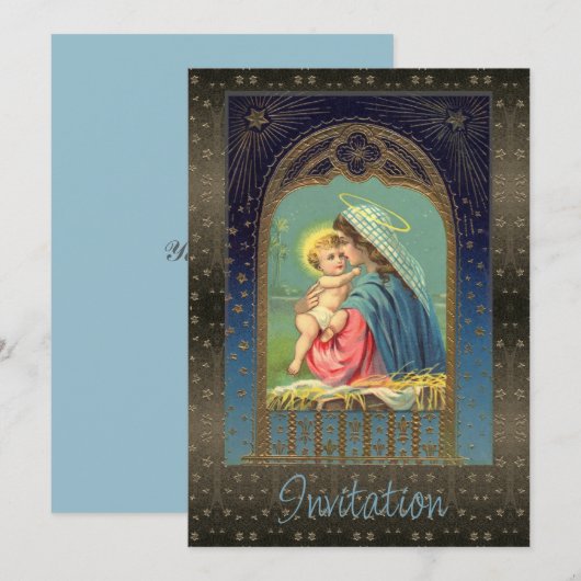 Invitation Marie tenant l'Enfant Jésus (Devant / Derrière)