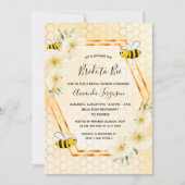 Invitation Mariée à abeille jaune tropical fleuri nuptiale do (Devant)