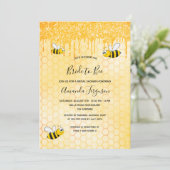 Invitation Mariée à abeille parties scintillant d'or goutte d (Debout devant)