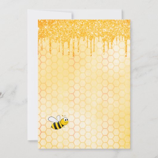 Invitation Mariée à abeille parties scintillant d'or goutte d (Dos)