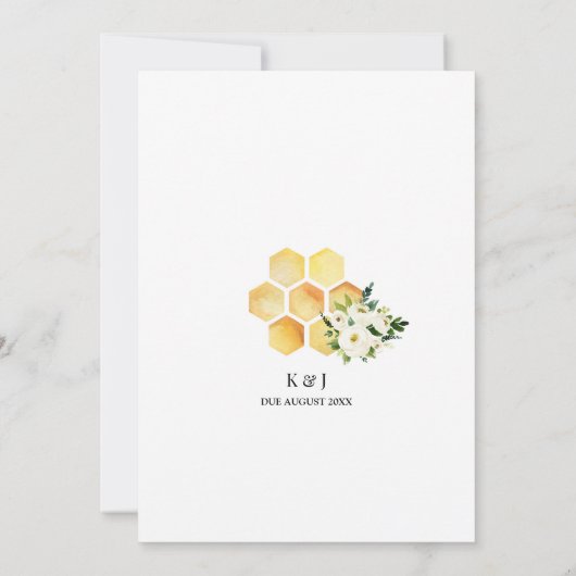 Invitation Mariée à Bee Honey Bee Rustic Bee Fête des mariées (Dos)