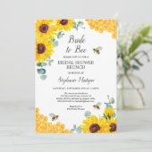 Invitation Mariée à Bee Sunflower Fête des mariées de miel Br (Debout devant)
