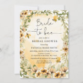 Invitation Mariée à être abeille Fête des mariées florale (Devant)