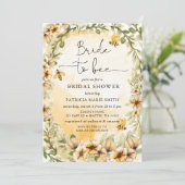 Invitation Mariée à être abeille Fête des mariées florale (Debout devant)