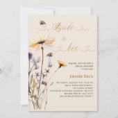 Invitation Mariée à être fleur sauvage jaune beige douche nup (Devant)