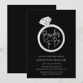 Invitation Mariée à être noir et blanc Fête des mariées moder (Devant / Derrière)