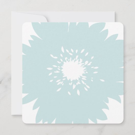 Invitation Mariée à fleurs bleues (Dos)