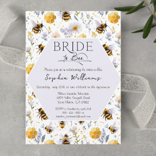 Invitation Mariée à l'abeille Lavande Florale Abeilles Enterr