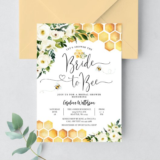 Invitation Mariée à l'abeille Réception de mariage rustique a