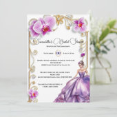Invitation Mariée à lune d'orchidée violette pour être une do (Debout devant)