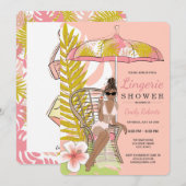 Invitation Mariée Afro-Américaine Douche de Lingerie (Devant / Derrière)
