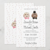 Invitation Mariée Amoureux de Chien Cockapoo Mariage de l'Épo (Devant / Derrière)