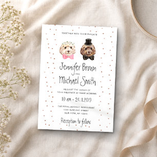 Invitation Mariée Amoureux de Chien Cockapoo Mariage de l'Épo