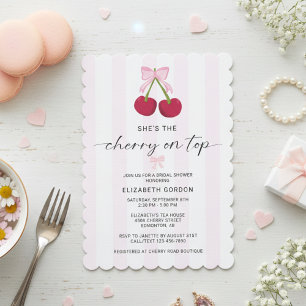 Invitation Mariée au dessus de la cerise Shower Coquette Ruba