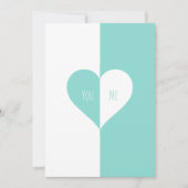 Invitation MARIÉE Bleu sarcelle Toi & Moi Suite de mariage Pa (Devant)