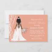 Invitation Mariée Boho Avec Perles Et Fête des mariées Fleurs (Devant)