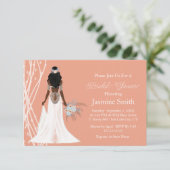 Invitation Mariée Boho Avec Perles Et Fête des mariées Fleurs (Debout devant)