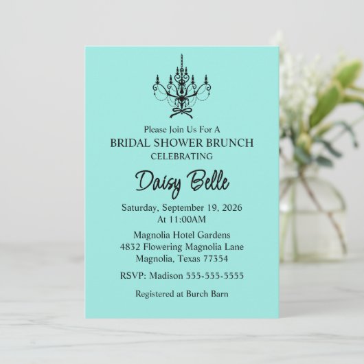 Invitation Mariée & Co. Fête des mariées Turquoise (Debout devant)