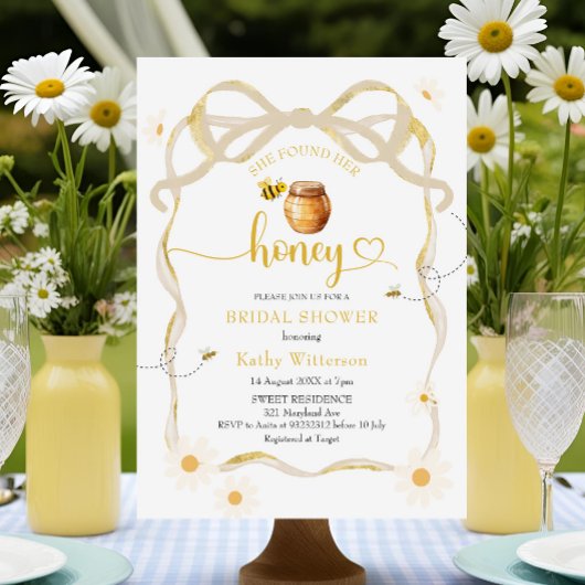 Invitation Mariée d'abeilles mignonne Bow Daisy