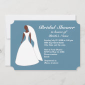 Invitation Mariée dans Gown Niagara Blue Fête des mariées Inv (Devant)