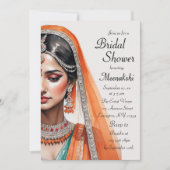 Invitation Mariée Dans La Fête des mariées Ethnique Indienne (Devant)