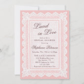 Invitation Mariée dans l'Amour Rose Finition Dentelle Code QR (Devant)