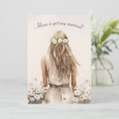 Invitation Mariée Dans Les Marguerites Avec Le Laurel Des Che (Debout devant)