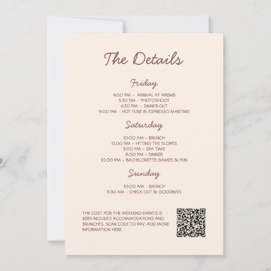 Invitation Mariée Dans Un Bachelorette Tini Bit Espresso Mart (Dos)