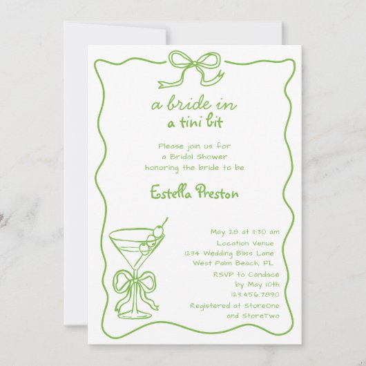 Invitation Mariée Dans Un Tini Bit Scribble MartinDouche nupt (Devant)