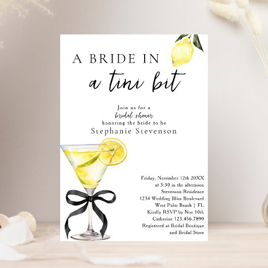 Invitation Mariée dans un tout petit peu de Martini au citron