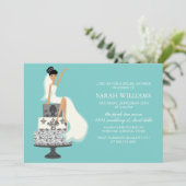 Invitation Mariée d'Aqua sur le gâteau Mariage (Debout devant)
