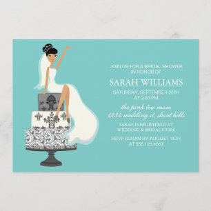 Invitation Mariée d'Aqua sur le gâteau Mariage