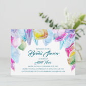 Invitation Mariée de cristal Arc-en-ciel Aquarelle Gemme Ente (Debout devant)