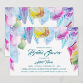 Invitation Mariée de cristal Arc-en-ciel Aquarelle Gemme Ente (Devant / Derrière)